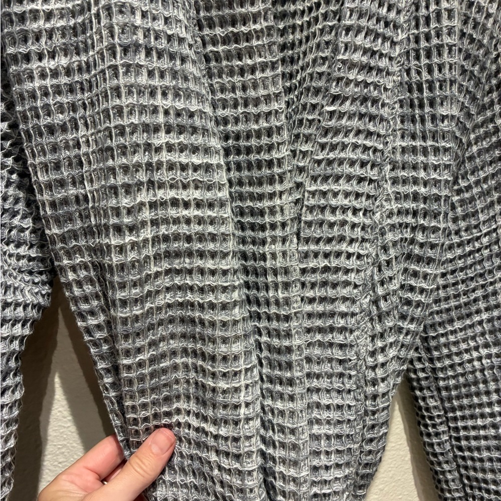 Parachute Waffle Robe in charcoal 100% Turkish Cotton Loungewear - Picture 4 of 5